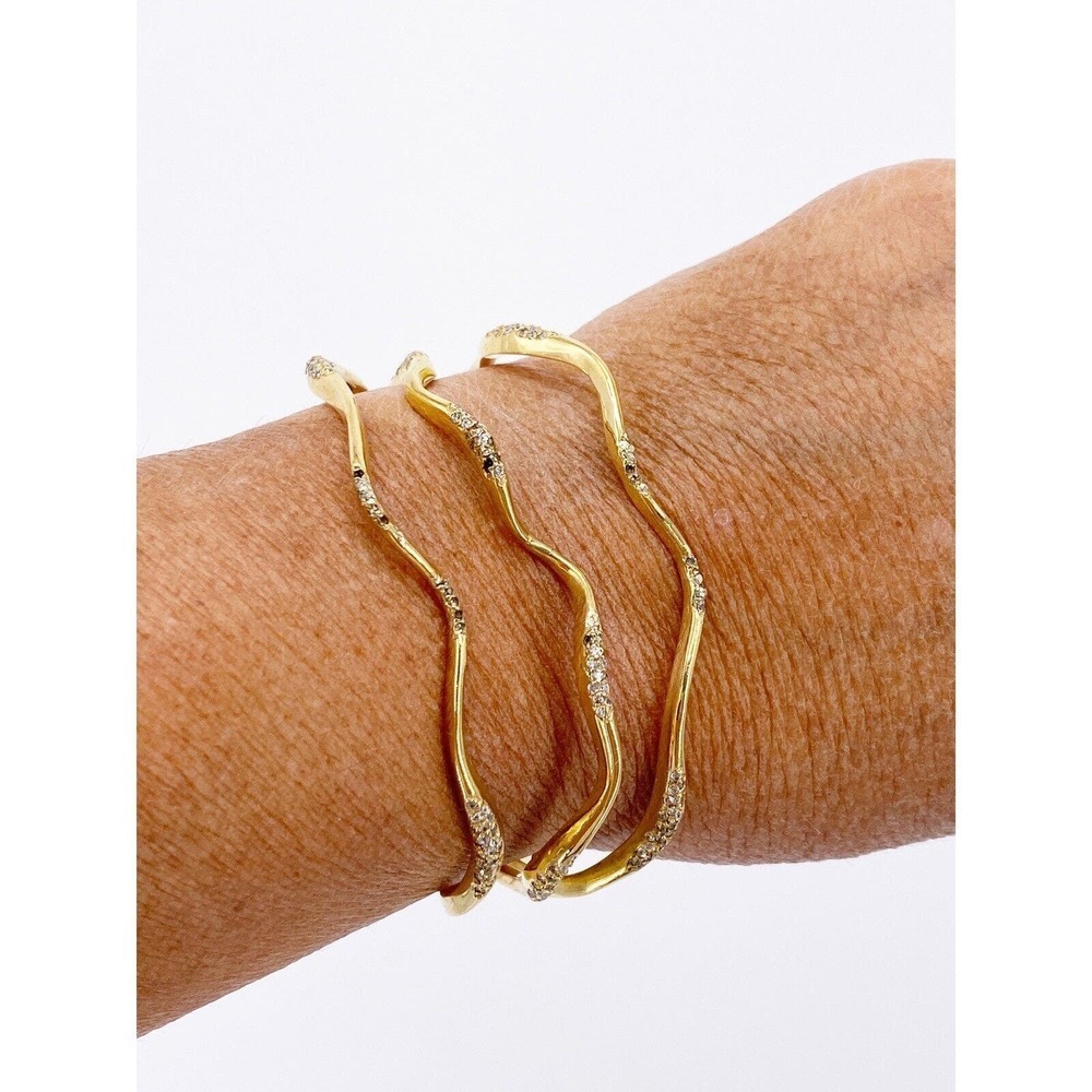 Joanna Laura Constantine Bracelet Feminine Waves Statement Cuff Gold Plate $460